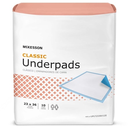 Mckesson Lite Underpad, 23 x 36 Inch, 10PK UPLT2336V120
